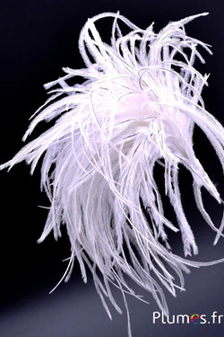 Federbusch Strauss mit Schlaufe - Höhe 18-20 cm - creme grau natur